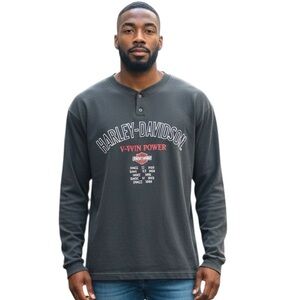 Harley-Davidson Men’s Long Sleeve Shirt Black Graphic